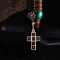 波罗的海手工银制十字架形琥珀小挂件