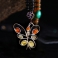 波罗的海手工银制蝴蝶琥珀小挂件