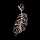 波罗的海手工银制树叶形琥珀小挂件